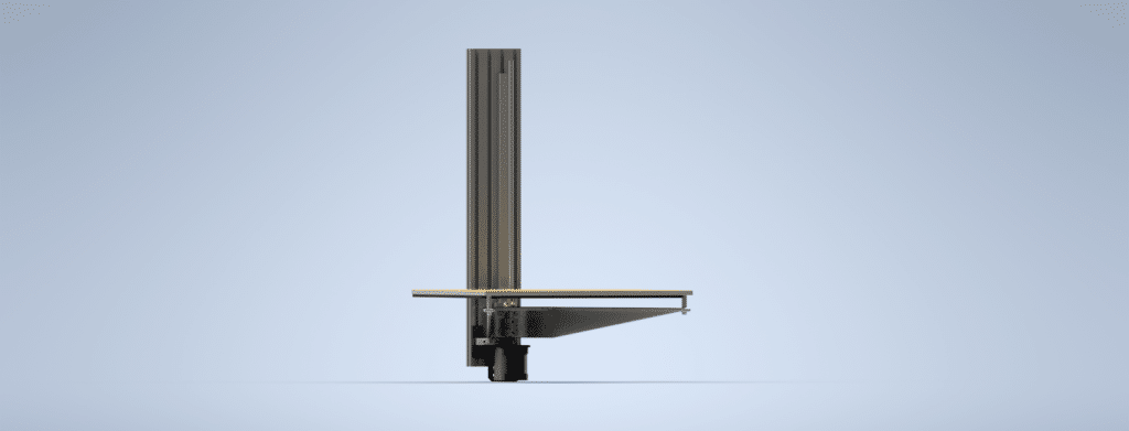Z-Axis 3D printer z-axis 3d printer with a single linear rail and lead screw. cantilevered.