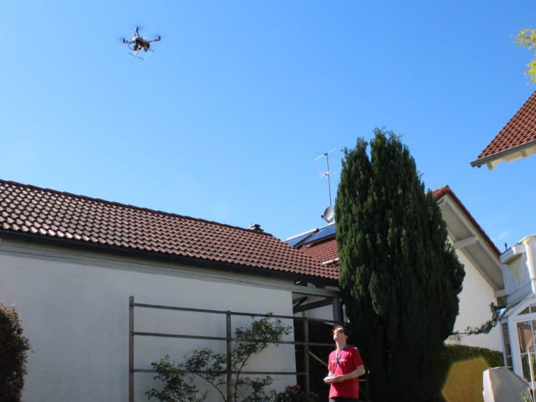 diy drone with dronebridge in the sky